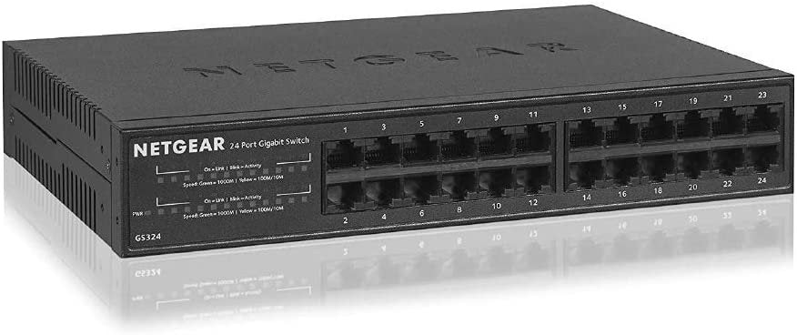 NETGEAR GS324 24 Port Unmanaged Gigabit Ethernet 10 100 1000 Desktop Rack Mount Switch - ONE CLICK SUPPLIES