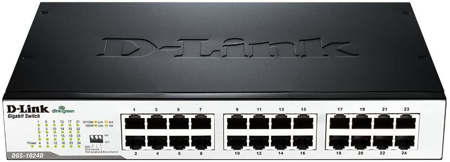 D Link DGS1024DB 24 Port Gigabit Unmanaged Ethernet Layer 2 Desktop Switch - ONE CLICK SUPPLIES