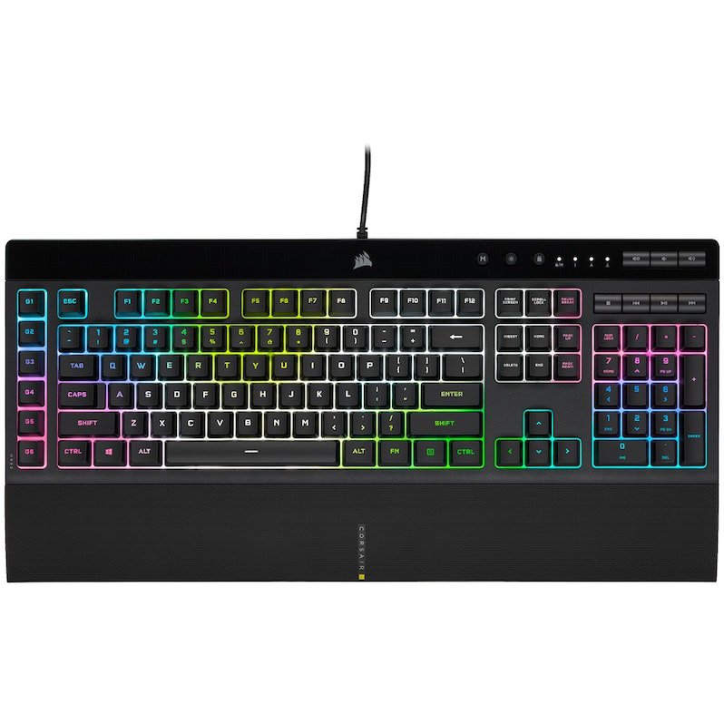 Corsair K55 RGB PRO XT Rubber Dome USB UK English Black Keyboard - ONE CLICK SUPPLIES