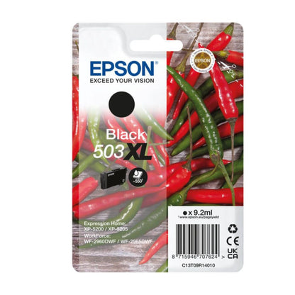 Epson Chillies 503 Black High Capacity Ink Cartridge 9.2ml - C13T09R14010 - ONE CLICK SUPPLIES