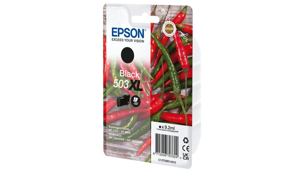 Epson Chillies 503 Black High Capacity Ink Cartridge 9.2ml - C13T09R14010 - ONE CLICK SUPPLIES