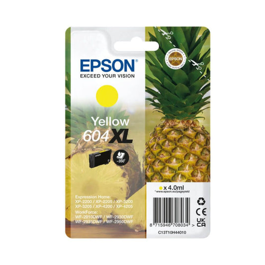 Epson Pineapple 604 Yellow High Capacity Ink Cartridge 4ml - C13T10H44010 - ONE CLICK SUPPLIES