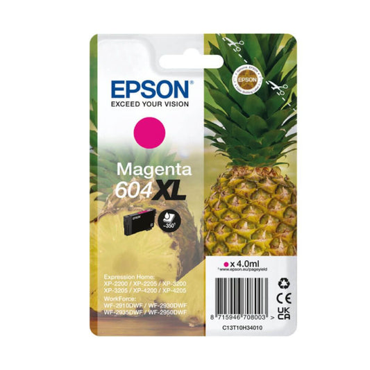 Epson Pineapple 604 Magenta High Capacity Ink Cartridge 4ml - C13T10H34010 - ONE CLICK SUPPLIES