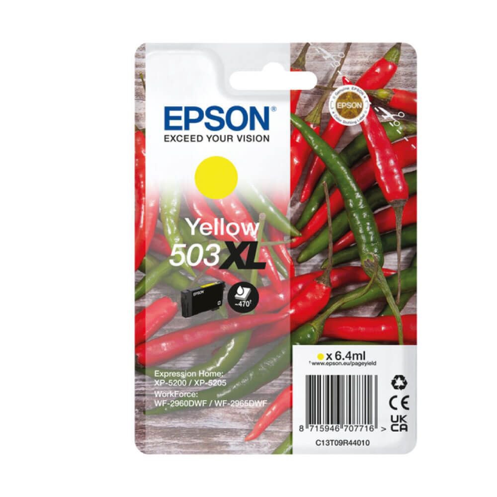 Epson Chillies 503 Yellow High Capacity Ink Cartridge 6.4ml - C13T09R44010 - ONE CLICK SUPPLIES