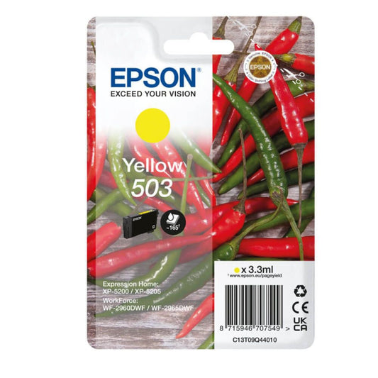 Epson Chillies 503 Yellow Standard Capacity Ink Cartridge 3.3ml - C13T09Q44010 - ONE CLICK SUPPLIES