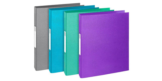 Teksto Ringbinder 2 Ring 30mm Capacity A4 Assorted Colours (Pack 10) 54650E - ONE CLICK SUPPLIES