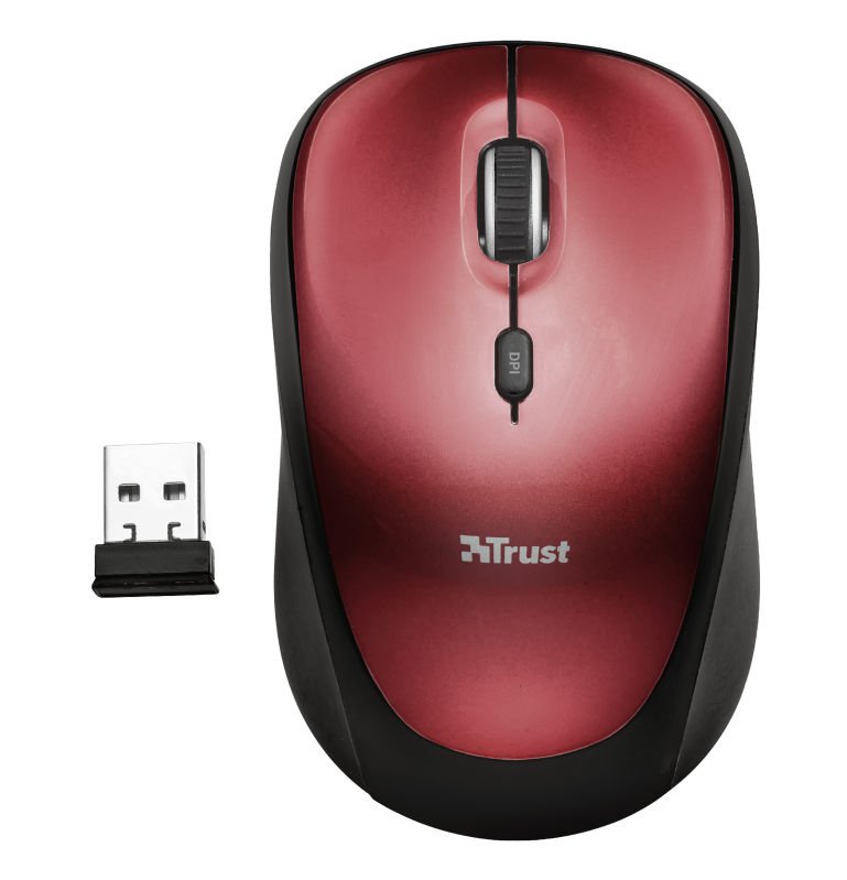 Trust Yvi 1600 DPI Wireless Optical Mouse Red - ONE CLICK SUPPLIES