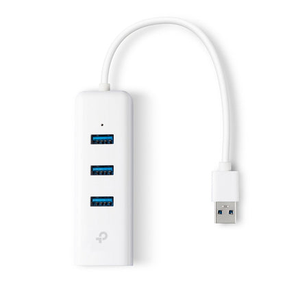 TP Link 3 Port USB 3.0 Hub Gigabit Ethernet Network Adapter - ONE CLICK SUPPLIES