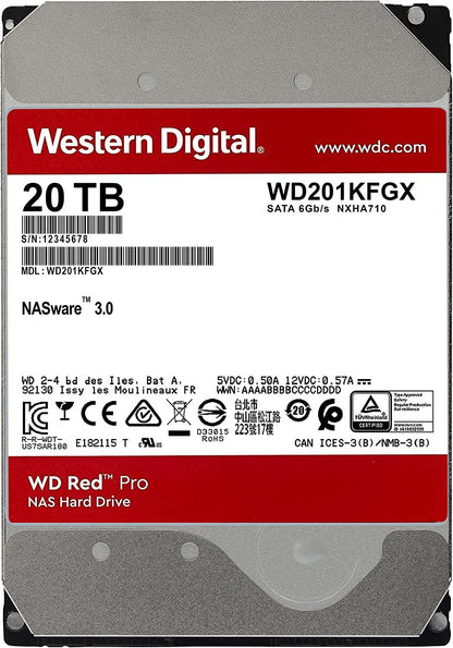 Western Digital Red Pro 20TB SATA 6Gbs 3.5 Inch Internal Hard Disk Drive - ONE CLICK SUPPLIES