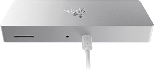 Razer Thunderbolt 4 Dock Chroma Premium Hub with RGB Lighting for Windows and Mac Mercury White - ONE CLICK SUPPLIES