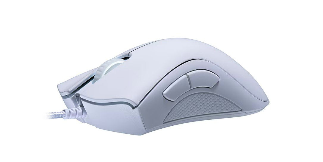 Razer DeathAdder Essential 2021 White Edition USB A Wired Optical 6400 DPI Gaming Mouse - ONE CLICK SUPPLIES