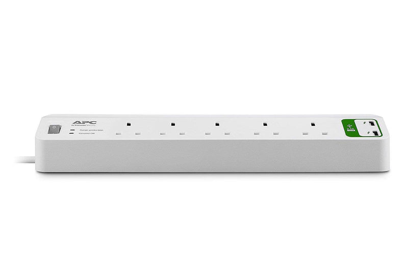 APC Essential SurgeArrest White 5 AC Outlets with 2 Port USB 230 V 1.83 m - ONE CLICK SUPPLIES