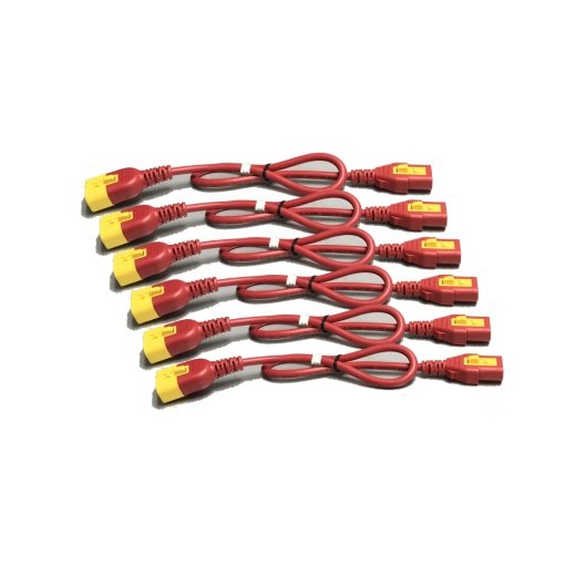 APC Power Cord Kit 6 Locking C13 C14 1.8m Red - ONE CLICK SUPPLIES