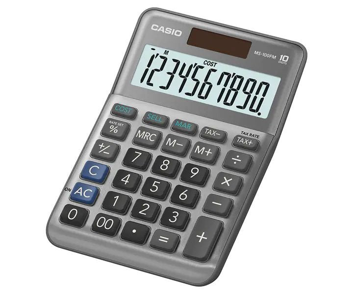 Casio MS-100FM 10 Digit Desk Calculator MS-100FM-WA-UP - ONE CLICK SUPPLIES