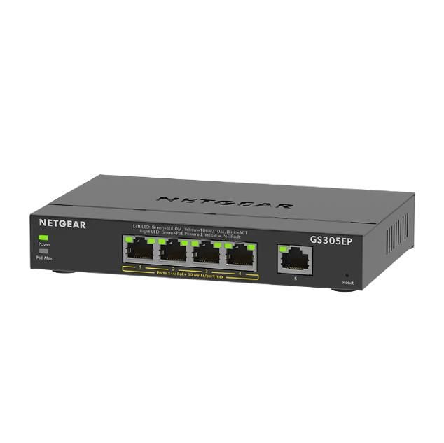 Netgear GS305EP 5 Port Managed L3 Gigabit Power Over Ethernet Network Switch - ONE CLICK SUPPLIES