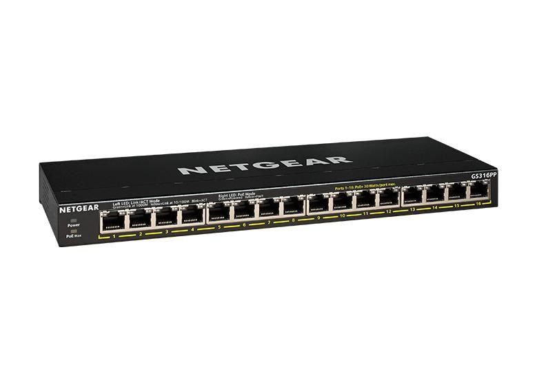 Netgear GS316PP 16 Port Unmanaged Gigabit Power Over Ethernet Network Switch - ONE CLICK SUPPLIES