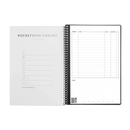 Rocketbook Fusion Executive A5 Reusable Smart Notebook 42 Multi-Format Style Pages Black 505468 - ONE CLICK SUPPLIES