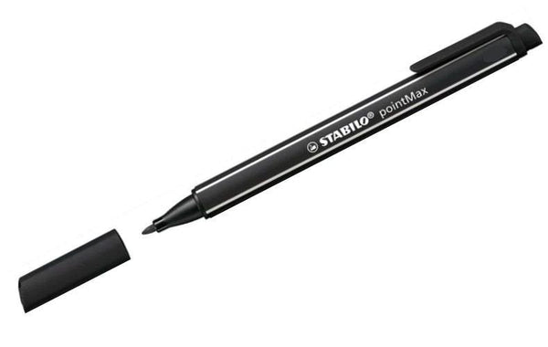 STABILO pointMax Nylon Tip Writing pen 0.4mm Line Black (Pack 10) 488/46 - ONE CLICK SUPPLIES