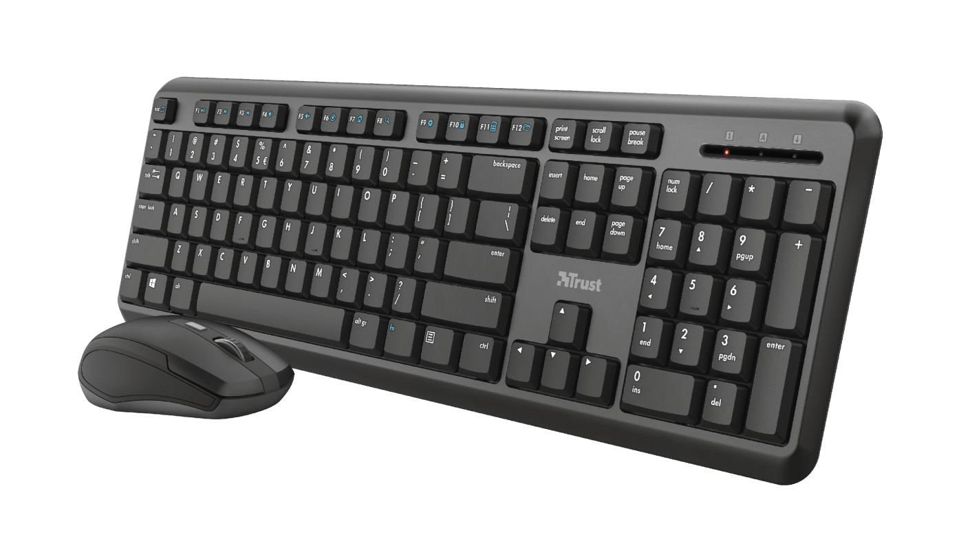 Trust ODY Wireless English QWERTY Silent Keyboard and Mouse UK - ONE CLICK SUPPLIES