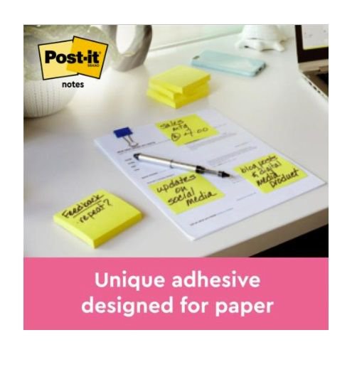 Post-it Notes 76x127mm 100 Sheets Canary Yellow (Pack 12) 7100290165 - ONE CLICK SUPPLIES