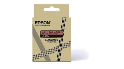 Epson LK-5RBJ Black on Matte Red Tape Cartridge 18mm - C53S672072 - ONE CLICK SUPPLIES