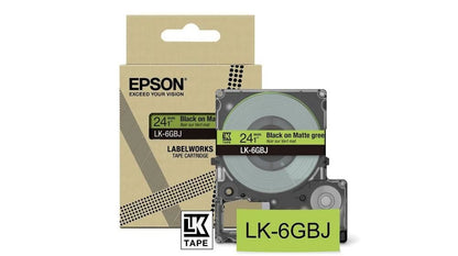 Epson LK-5GBJ Black on Matte GreenTape Cartridge 18mm - C53S672078 - ONE CLICK SUPPLIES