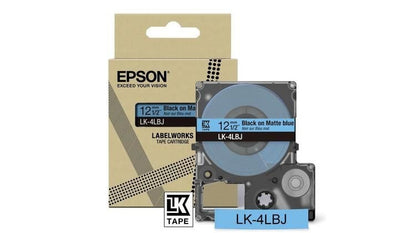 Epson LK-4LBJ Black on Matte Blue Tape Cartridge 12mm - C53S672080 - ONE CLICK SUPPLIES