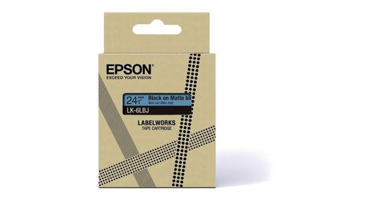 Epson LK-6LBJ Black on Matte Blue Tape Cartridge 24mm - C53S672082 - ONE CLICK SUPPLIES