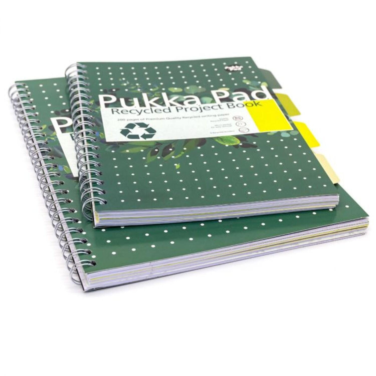 Pukka Recycled Project Book A4 Wirebound 200 Pages Recycled Card Cover (Pack 3) 6050-REC - ONE CLICK SUPPLIES