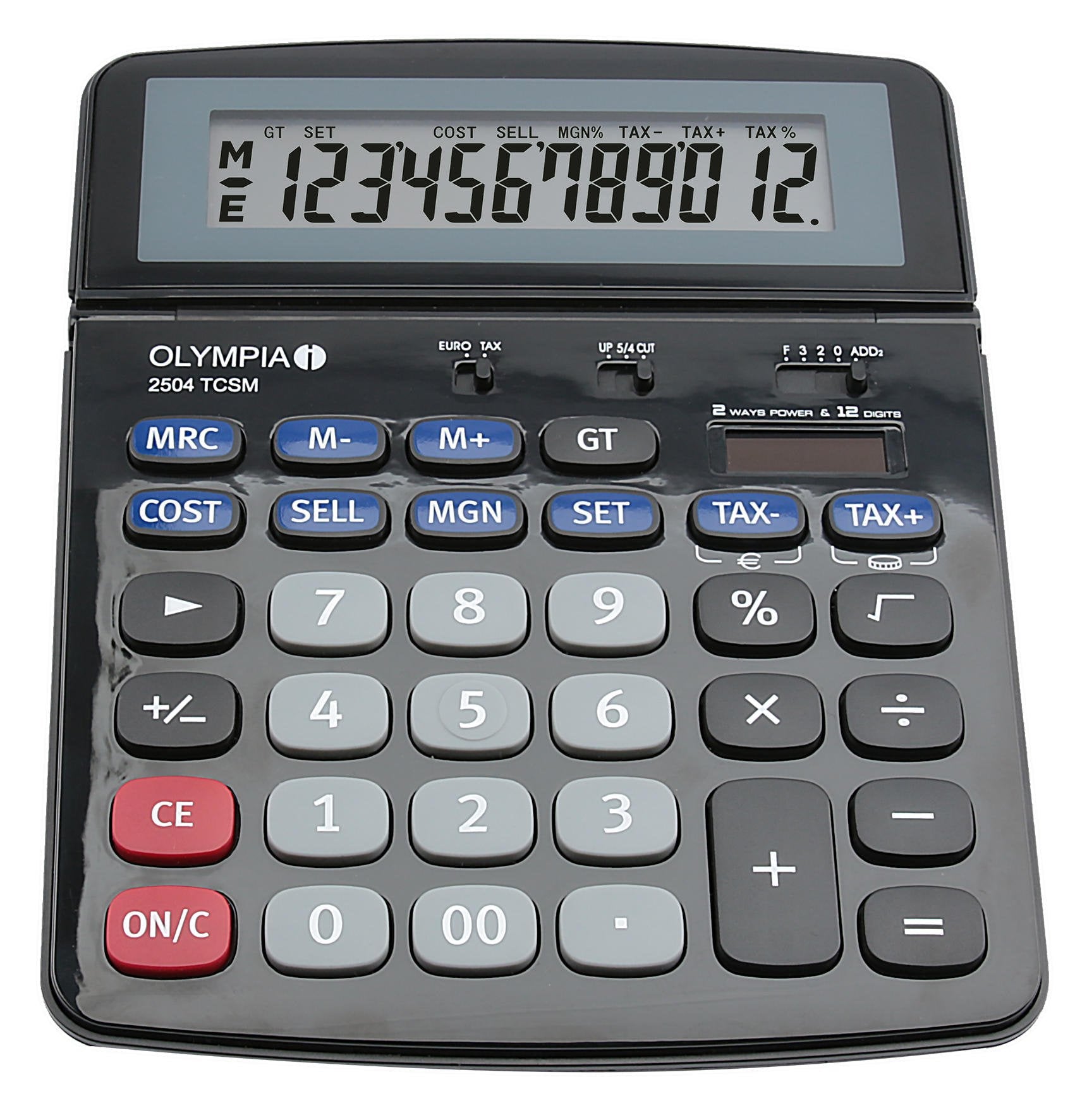 Olympia 2504 12 Digit Desk Calculator Black 40184 - ONE CLICK SUPPLIES