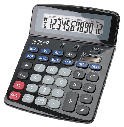 Olympia 2504 12 Digit Desk Calculator Black 40184 - ONE CLICK SUPPLIES