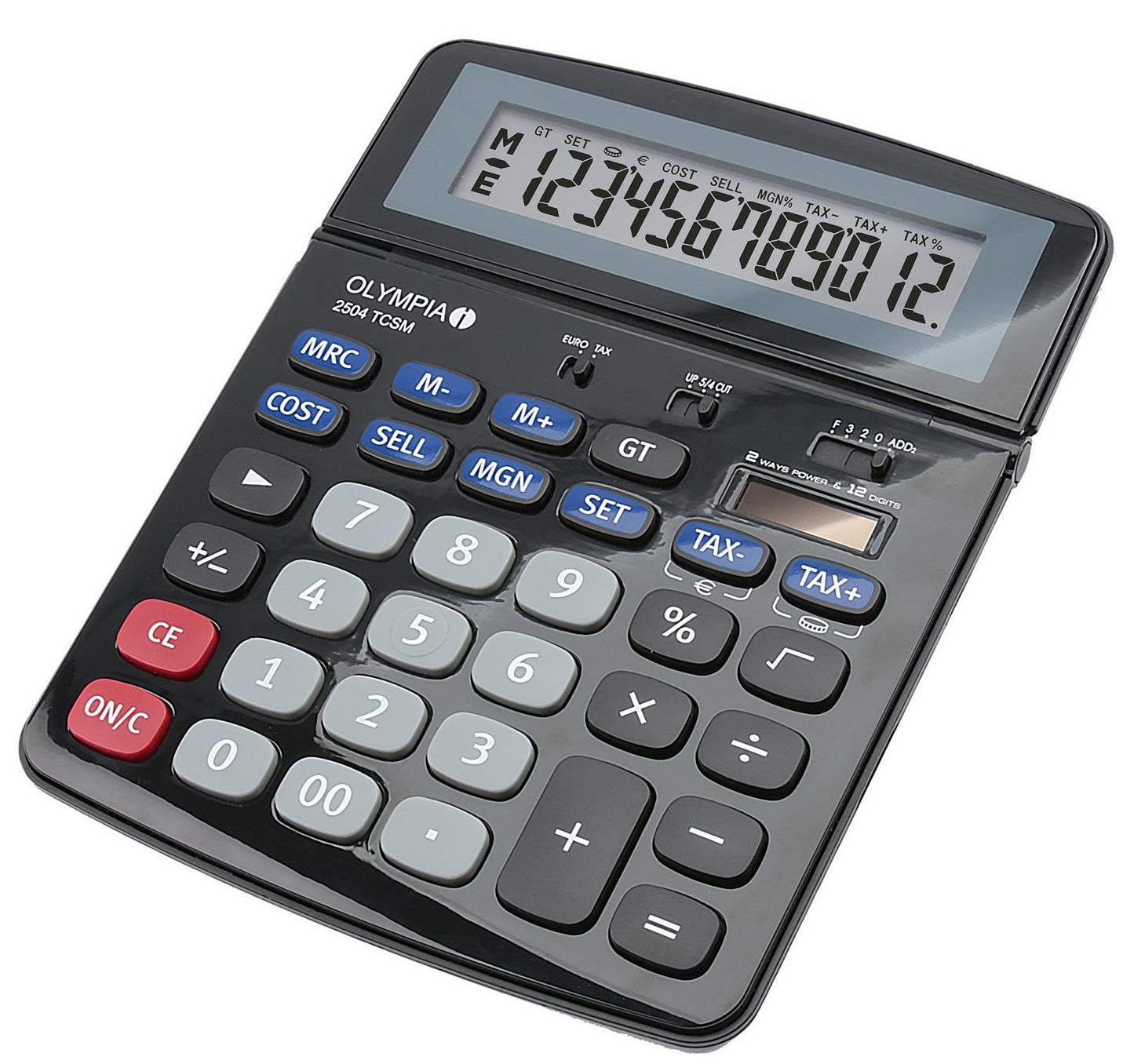 Olympia 2504 12 Digit Desk Calculator Black 40184 - ONE CLICK SUPPLIES