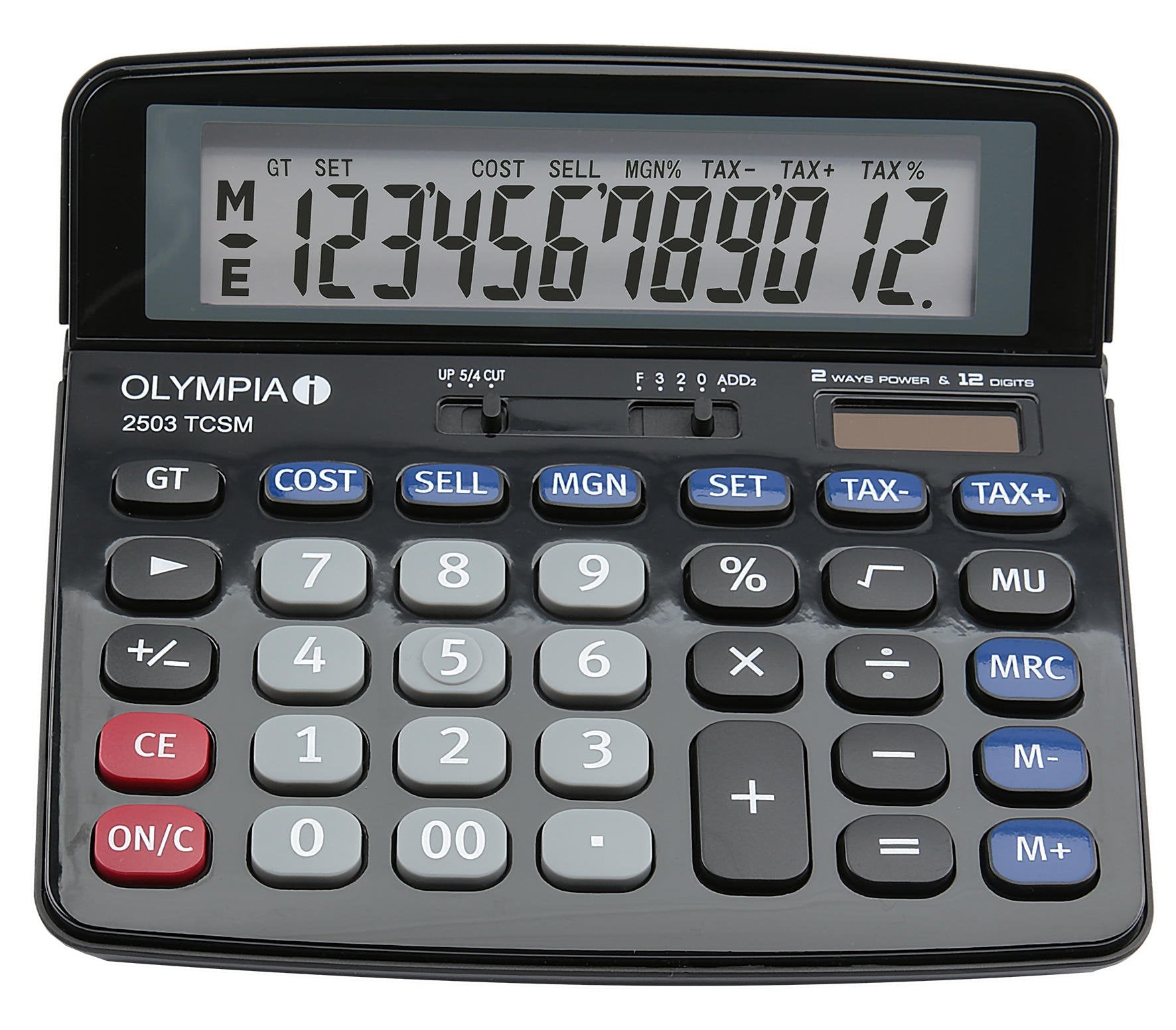 Olympia 2503 12 Digit Desk Calculator Black 40183 - ONE CLICK SUPPLIES