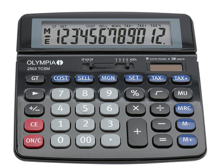 Olympia 2503 12 Digit Desk Calculator Black 40183 - ONE CLICK SUPPLIES