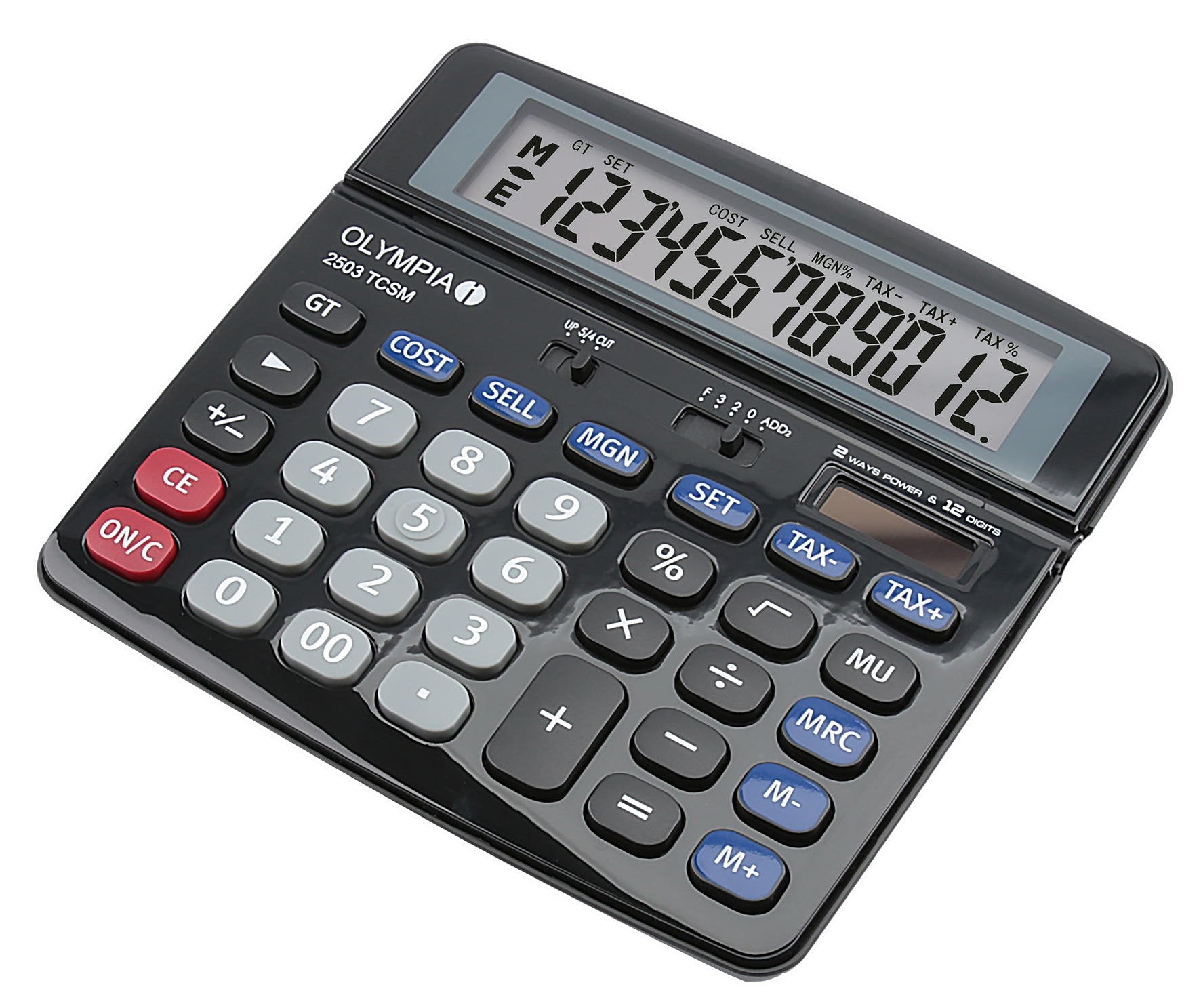 Olympia 2503 12 Digit Desk Calculator Black 40183 - ONE CLICK SUPPLIES