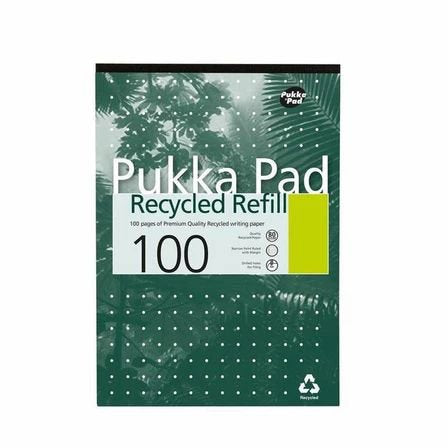 Pukka Recycled Refill Pad A4 100 Recycled Pages 80gsm 4 Hole Punched (Pack 6) RCREF50 - ONE CLICK SUPPLIES