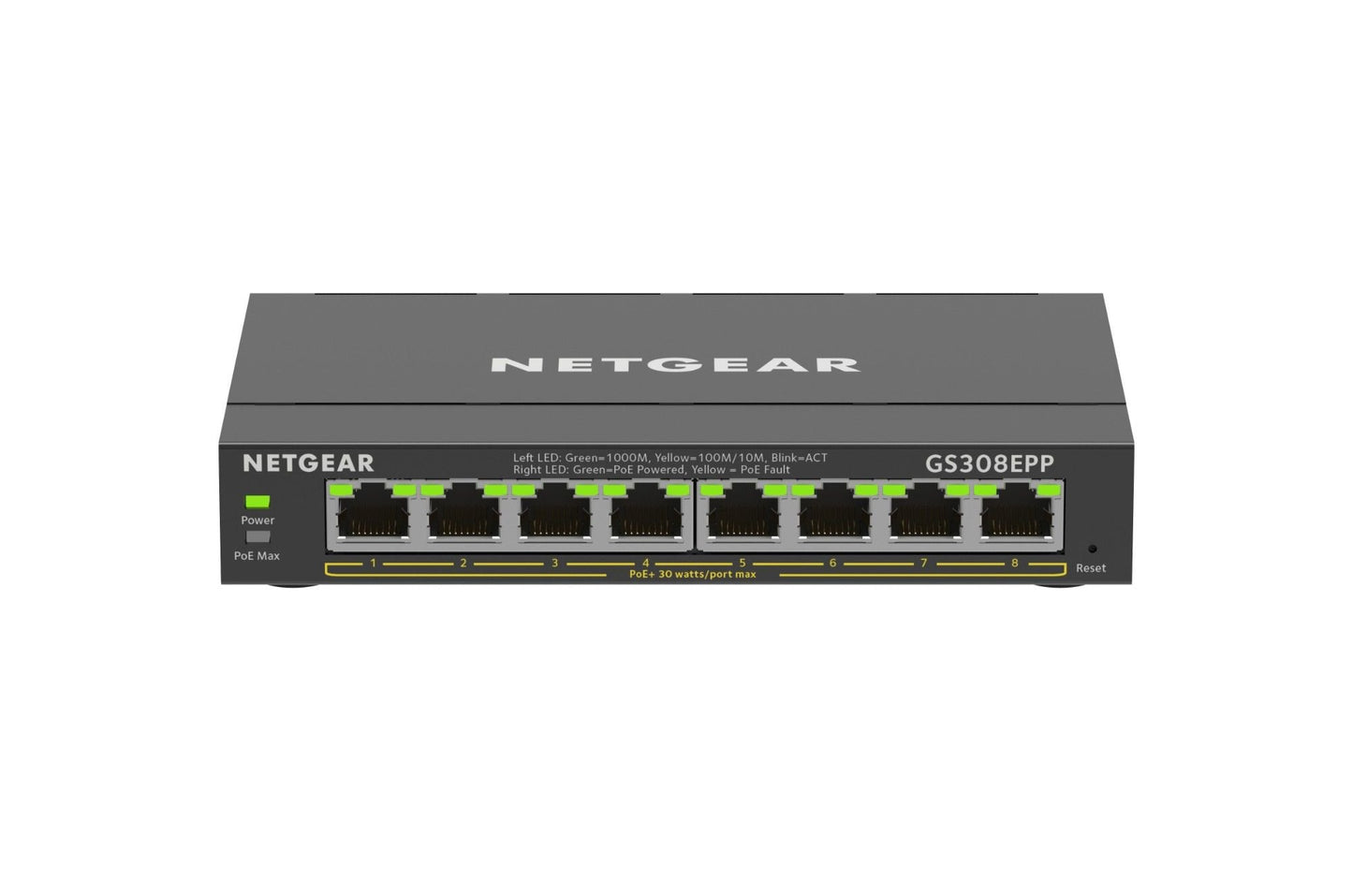 NETGEAR GS308EPP 8 Port Managed L2 L3 Gigabit Ethernet Power over Ethernet Network Switch - ONE CLICK SUPPLIES