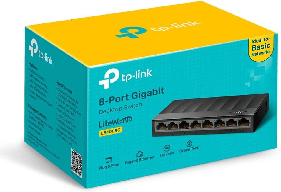 TP-Link LS1008G LiteWave 8 Port Unmanaged Gigabit Ethernet Desktop Switch - ONE CLICK SUPPLIES