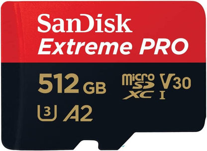 SanDisk Extreme PRO 512GB MicroSDXC UHS-I Class 10 Memory Card and Adapter - ONE CLICK SUPPLIES