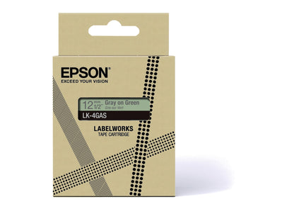 Epson LK-4GAS Gray on Soft Green Tape Cartridge 12mm - C53S672105 - ONE CLICK SUPPLIES