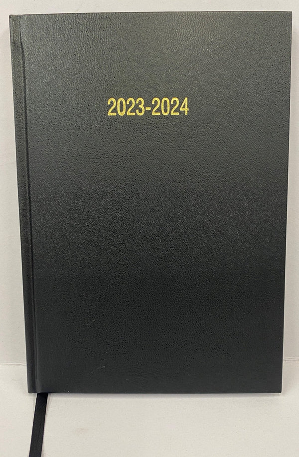 ValueX Academic A4 Day To Page Diary 2023/2024 Black A41E Black - ONE CLICK SUPPLIES