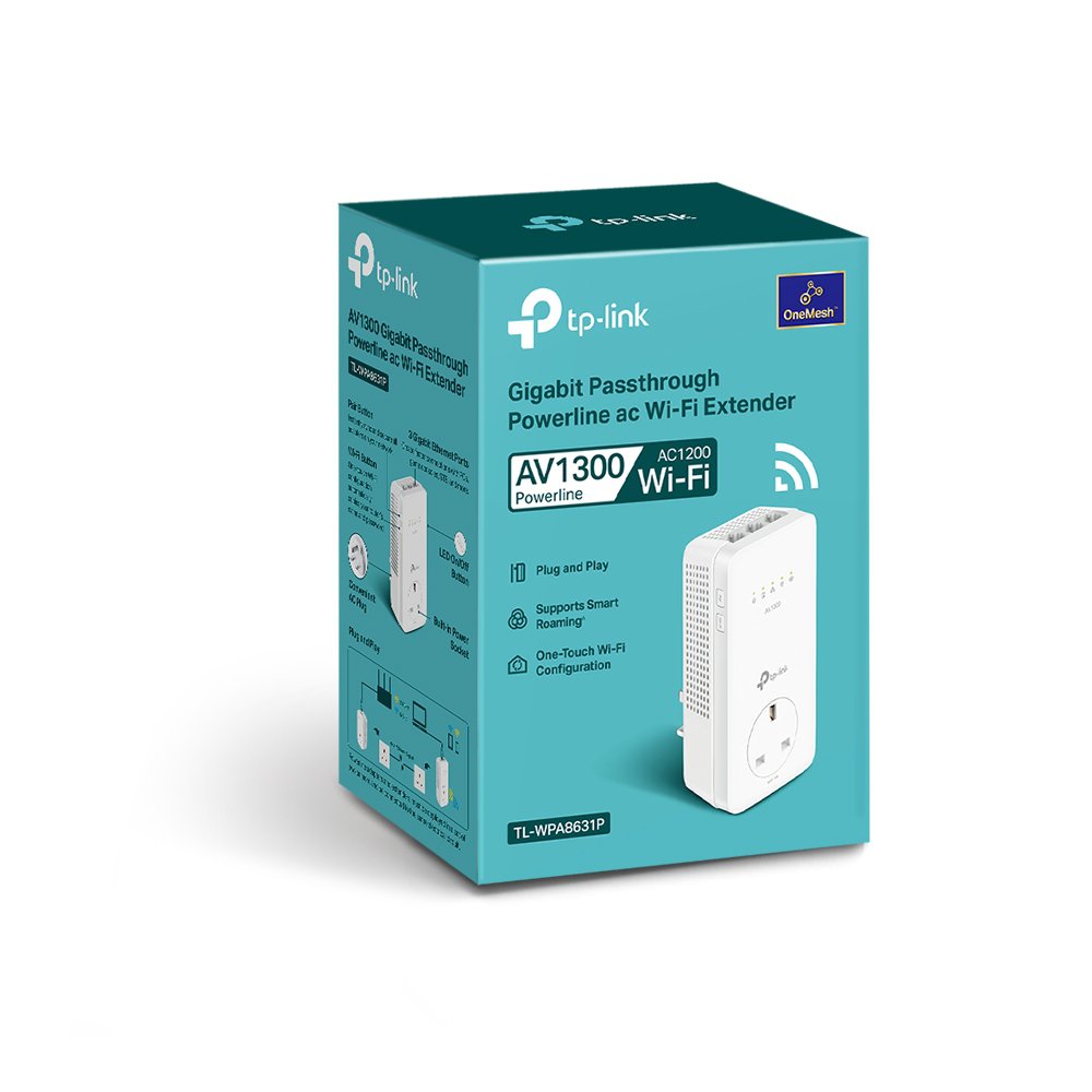 TP-Link AV1300 Gigabit Passthrough Powerline ac Wi-Fi Extender - ONE CLICK SUPPLIES