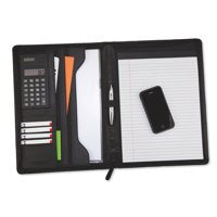 Monolith A4 Conference Folder with Calculator Leather Look Black 2914 - ONE CLICK SUPPLIES