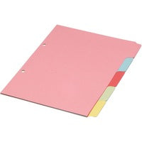 ValueX Divider A5 5 Part Multipunched Assorted Pastel Coloured Card 70599/J5 - ONE CLICK SUPPLIES