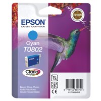 Epson T0802 Hummingbird Cyan Standard Capacity Ink Cartridge 7ml - C13T08024011 - ONE CLICK SUPPLIES