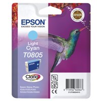 Epson T0805 Hummingbird Light Cyan Standard Capacity Ink Cartridge 7ml - C13T08054011 - ONE CLICK SUPPLIES