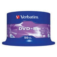 Verbatim DVD Plus R Non Printable Spindle of 50 - 43550 - ONE CLICK SUPPLIES