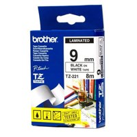 Brother Black On Matt White Label Tape 9mm x 8m - TZEN221 - ONE CLICK SUPPLIES