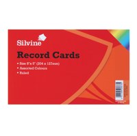 ValueX Record Cards Ruled 203x127mm Assorted Colours (Pack 100) - 585AC - ONE CLICK SUPPLIES