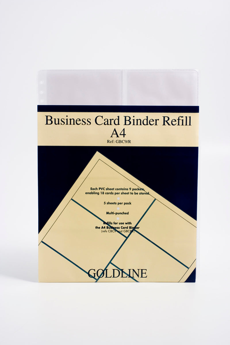 Goldline PVC Pocket Refill for A4 Business Card Binder (Pack 5) GBC9/RZ - ONE CLICK SUPPLIES